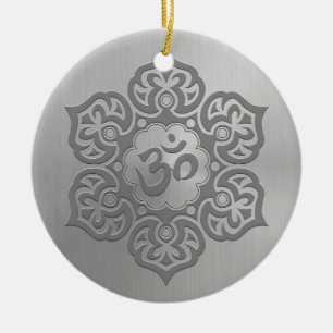 Ornamento De Cerâmica Gráfico floral de Aum do efeito de aço inoxidáv