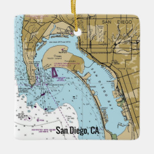 Ornamento De Cerâmica Gráfico náutico da CA San Diego