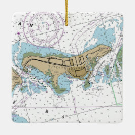 Ornamento De Cerâmica Gráfico Náutico da Flórida Key Biscayne