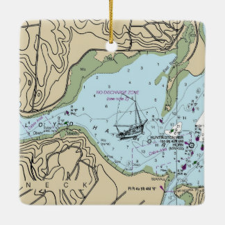 Ornamento De Cerâmica Gráfico náutico Lloyd Harbour NY