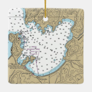 Ornamento De Cerâmica Gráfico náutico VT da Baía de Mallets