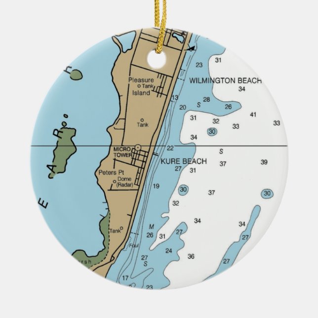 Ornamento De Cerâmica Gráfico NC de Praia do Kure (Frente)