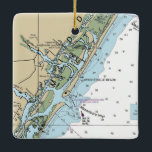 Ornamento De Cerâmica Gráfico NC Praia de Wright tsville<br><div class="desc">Enfeites de natal da Carolina do Norte em Wright tsville Beach feito com gráfico náutico.</div>
