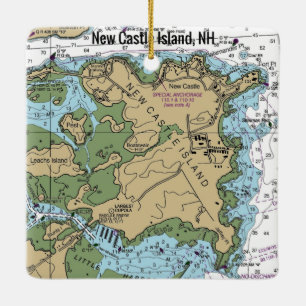 Ornamento De Cerâmica Gráfico NH da Nova Ilha do Castelo