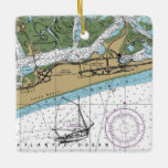 Ornamento De Cerâmica Gráfico NY do Parque Estadual da Praia Jones<br><div class="desc">Jones Beach State Park,  NY Enfeites de natal feito de gráfico náutico.</div>
