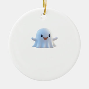 Ornamento De Cerâmica Gráfico Retroativo de Pequeno Boo Bonito