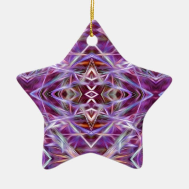 Ornamento De Cerâmica Gráfico Rosa Mandala (Frente)