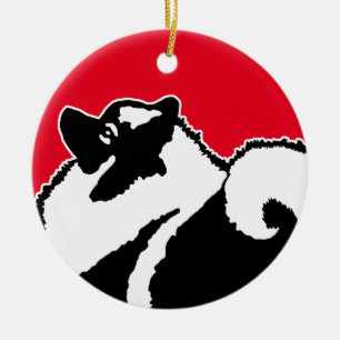 Ornamento De Cerâmica Gráficos Keeshond - Arte de Cachorro Original
