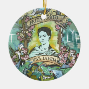 Ornamento De Cerâmica Grafites de Frida Kahlo