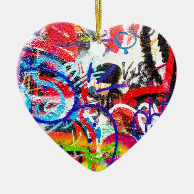 Ornamento De Cerâmica Grafites loucos (Frente)