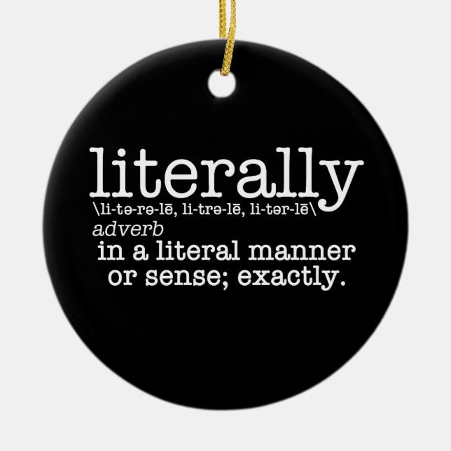 Ornamento De Cerâmica Gramática em Inglês de Definição Literária (Frente)