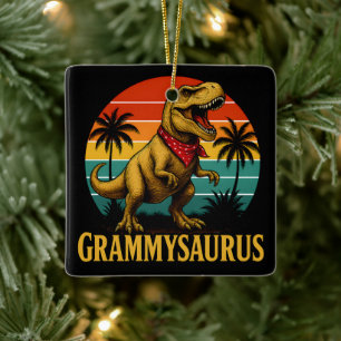 Ornamento De Cerâmica Grammysaurus T Rex Dinosaur Dia de as mães