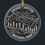 Ornamento De Cerâmica Grand Canyon National Park Arizona Monoline<br><div class="desc">Design de monolina do Grand Canyon. O parque abriga grande parte do imenso Grand Canyon,  com suas bandas em camadas de rocha vermelha revelando milhões de anos de história geológica.</div>