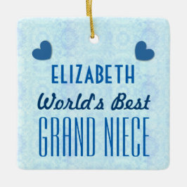 Ornamento De Cerâmica GRAND NIECE do Mundo com Corações A035a