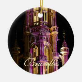 Ornamento De Cerâmica Grand Place à noite