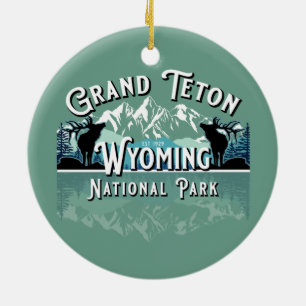 ORNAMENTO DE CERÂMICA GRAND TETON NATIONAL PARK HOLIDAY KEEPSAKE