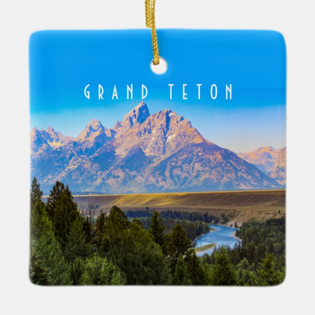 Ornamento De Cerâmica Grand Teton National Park Ornament (Frente)
