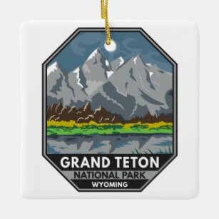 Ornamento De Cerâmica Grand Teton National Park Wyoming Vintage