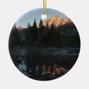 Ornamento De Cerâmica Grand Teton Sunrise em Cottonwood Creek