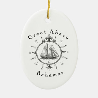 Ornamento De Cerâmica Grande Bússola Náutica de Vela Abaco Bahamas