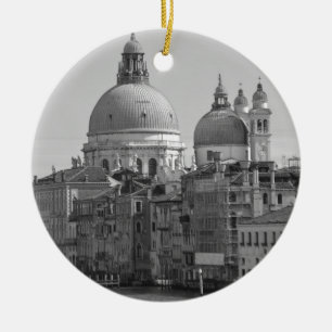Ornamento De Cerâmica Grande Canal Branco Negro Venice Itália Viagem