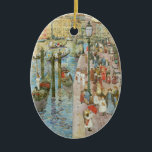 Ornamento De Cerâmica Grande Canal, Veneza por Maurice Prendergast<br><div class="desc">O Grande Canal, Veneza (1898/1899), de Maurice Prendergast, é uma pintura marítima de apos impressionismo fino de arte, de vintage. Casas e casas com arquitetura italiana tradicional ao longo do canal veneziano. Uma paisagem com os famosos canais e uma paisagem urbana em Veneza, Itália. Multidões de pessoas caminham pela orla,...</div>