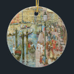 Ornamento De Cerâmica Grande Canal, Veneza por Maurice Prendergast<br><div class="desc">O Grande Canal, Veneza (1898/1899), de Maurice Prendergast, é uma pintura marítima de apos impressionismo fino de arte, de vintage. Casas e casas com arquitetura italiana tradicional ao longo do canal veneziano. Uma paisagem com os famosos canais e uma paisagem urbana em Veneza, Itália. Multidões de pessoas caminham pela orla,...</div>