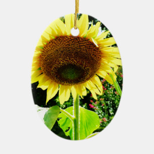 Ornamento De Cerâmica Grande girassol amarelo