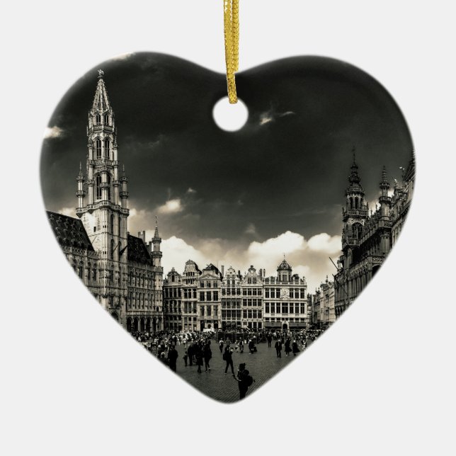 Ornamento De Cerâmica Grande-Lugar, Bruxelas, Bélgica (Frente)