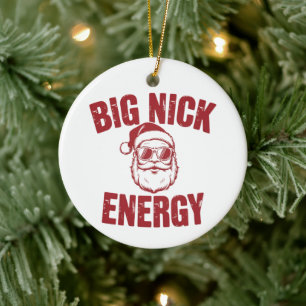 Ornamento De Cerâmica Grande Nick Energy Engraçado Papais noeis rudes Pi