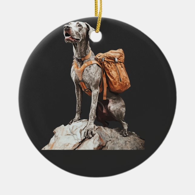Ornamento De Cerâmica Grande Pitbull Dane (Frente)