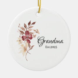 Ornamento De Cerâmica Grandma Est. Year – New Grandma Milestone
