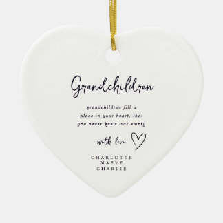 Ornamento De Cerâmica Granparents Grandma Grandad Heart Ornament
