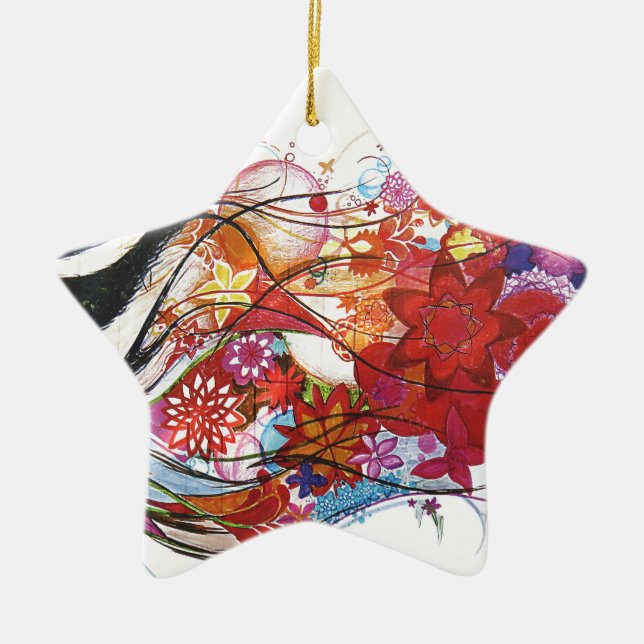 Ornamento De Cerâmica Graphic Sparrow (Frente)