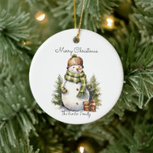 Gratuito Personalizado Snowman Watercolor Natal