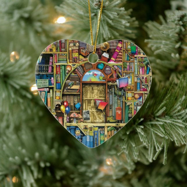 Ornamento De Cerâmica Gravador Leitor de Livros Livrosos Sobrealimentado (Árvore)