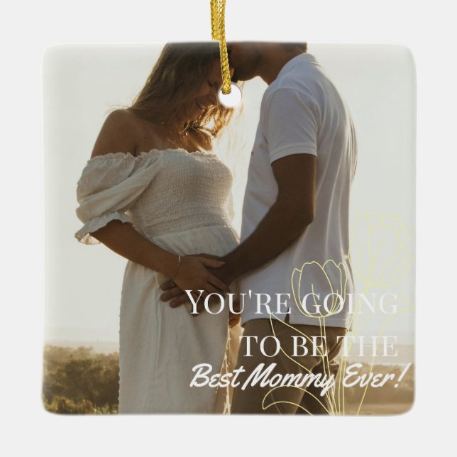 Ornamento De Cerâmica Gravidez de Foto (Frente)