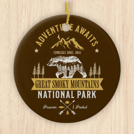 Ornamento De Cerâmica Great Smoky Mountains Vintage Forest Landscape