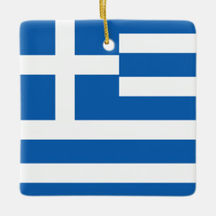 Ornamento De Cerâmica Greece (Greek) Flag