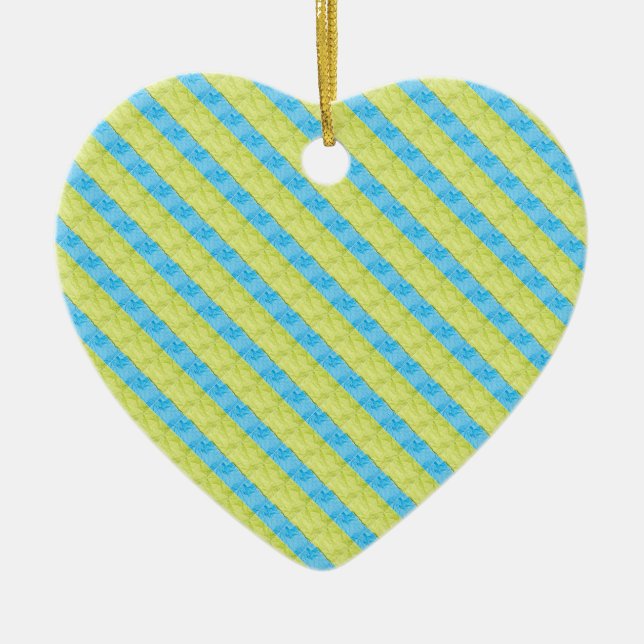 Ornamento De Cerâmica green and blue blocks (Frente)