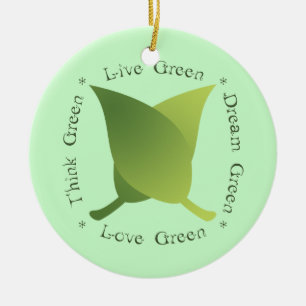 Ornamento De Cerâmica Green ao vivo e em directo Dream Green Love Green
