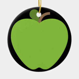 Ornamento De Cerâmica Green Apple Emoji