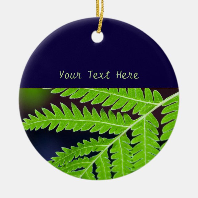 Ornamento De Cerâmica Green Fern Leaf (Frente)