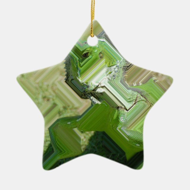 Ornamento De Cerâmica Green Iguana (Frente)