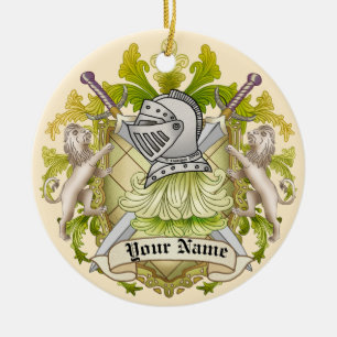Ornamento De Cerâmica Green Knight Shield Ornament