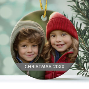 Ornamento De Cerâmica Greve de Cinzas Mínima Moderna do Ano da Foto de N