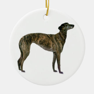 Ornamento De Cerâmica Greyhound - Listrado (em pé)