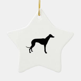 Ornamento De Cerâmica Greyhound Silhouette