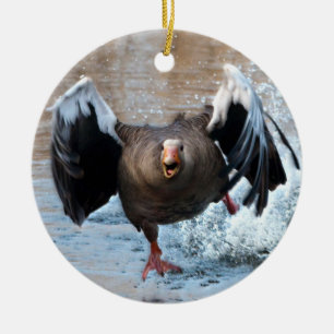 Ornamento De Cerâmica Greylag Goose no Chase