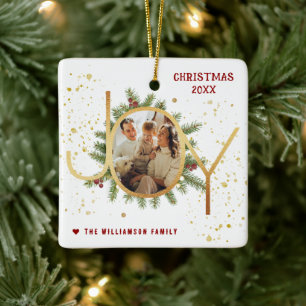 Ornamento De Cerâmica Grinalda de Galhos de Pinheiro Trendy Joy Natal Fo